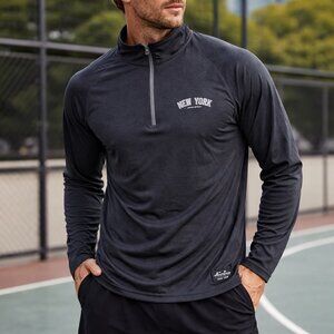 New Era Yankees 1/4 Zip Lightweight Pullover Mens L Gray MLB Genuine Merchandise